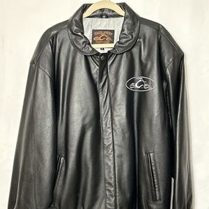 Orange County Choppers Men’s Size XL Black Leather Motorcycle Jacket Bioworld